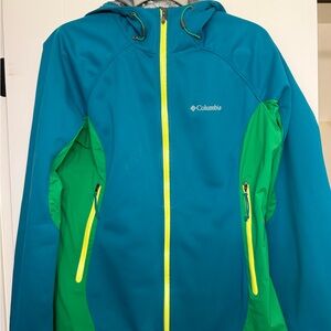 Columbia Women's Teal and Green Raincoat